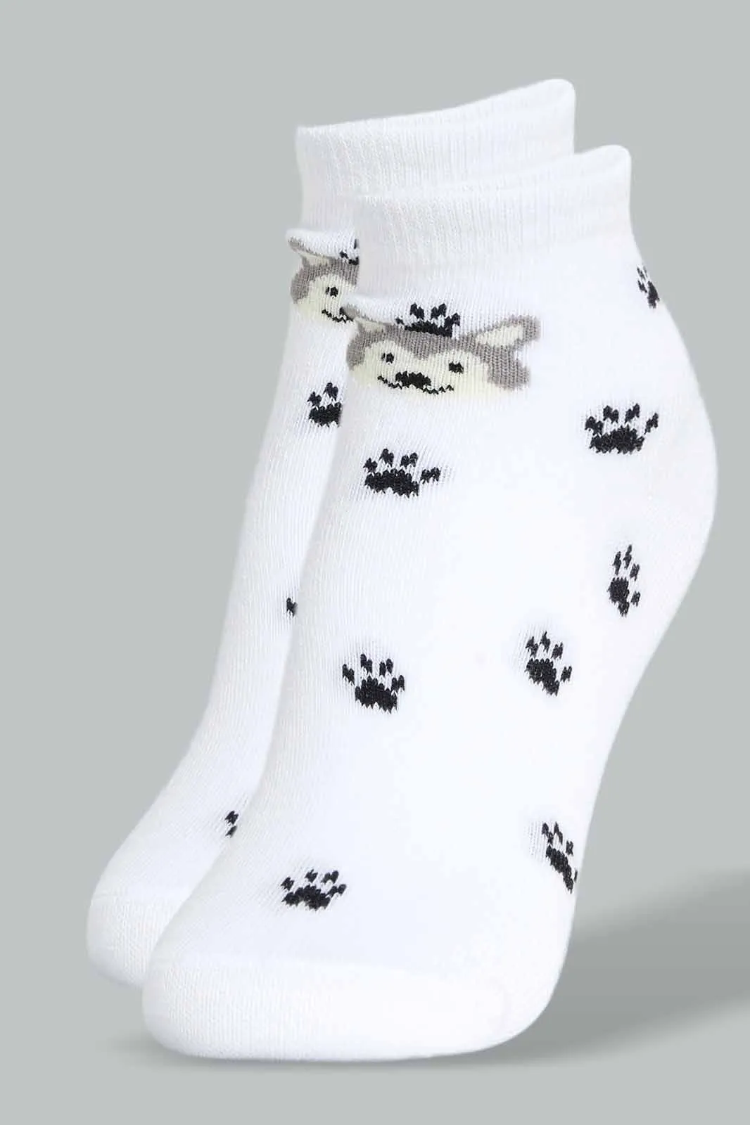 Assorted Paw Ankle Socks For Boys (Pack of 3)