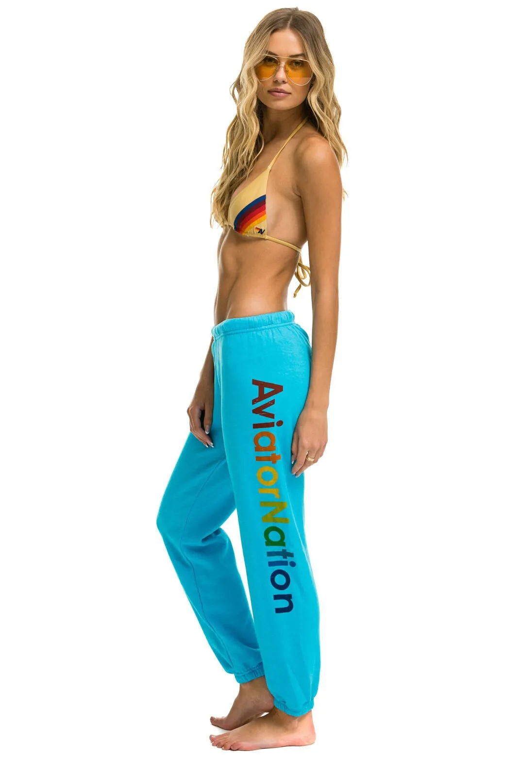 AVIATOR NATION MALIBU SWEATPANT - NEON BLUE