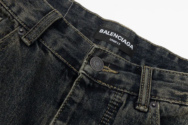 Balenciaga Black Faded Distressed Baggy Jeans