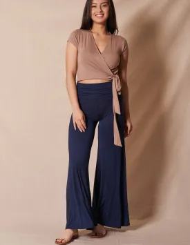 Bamboo Flare Pants - Navy