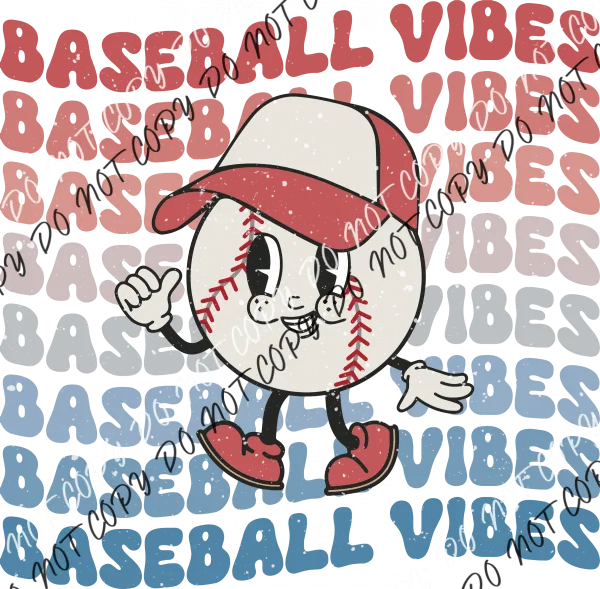 Baseball Vibes Distressed DTF Transfer