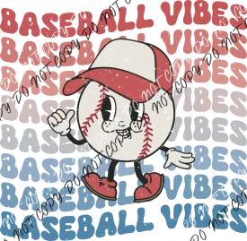 Baseball Vibes Distressed DTF Transfer