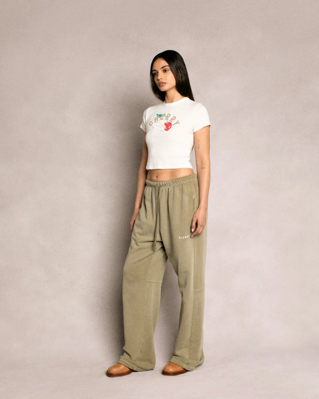 Basic Logo Parachute Sweatpants (Olive)