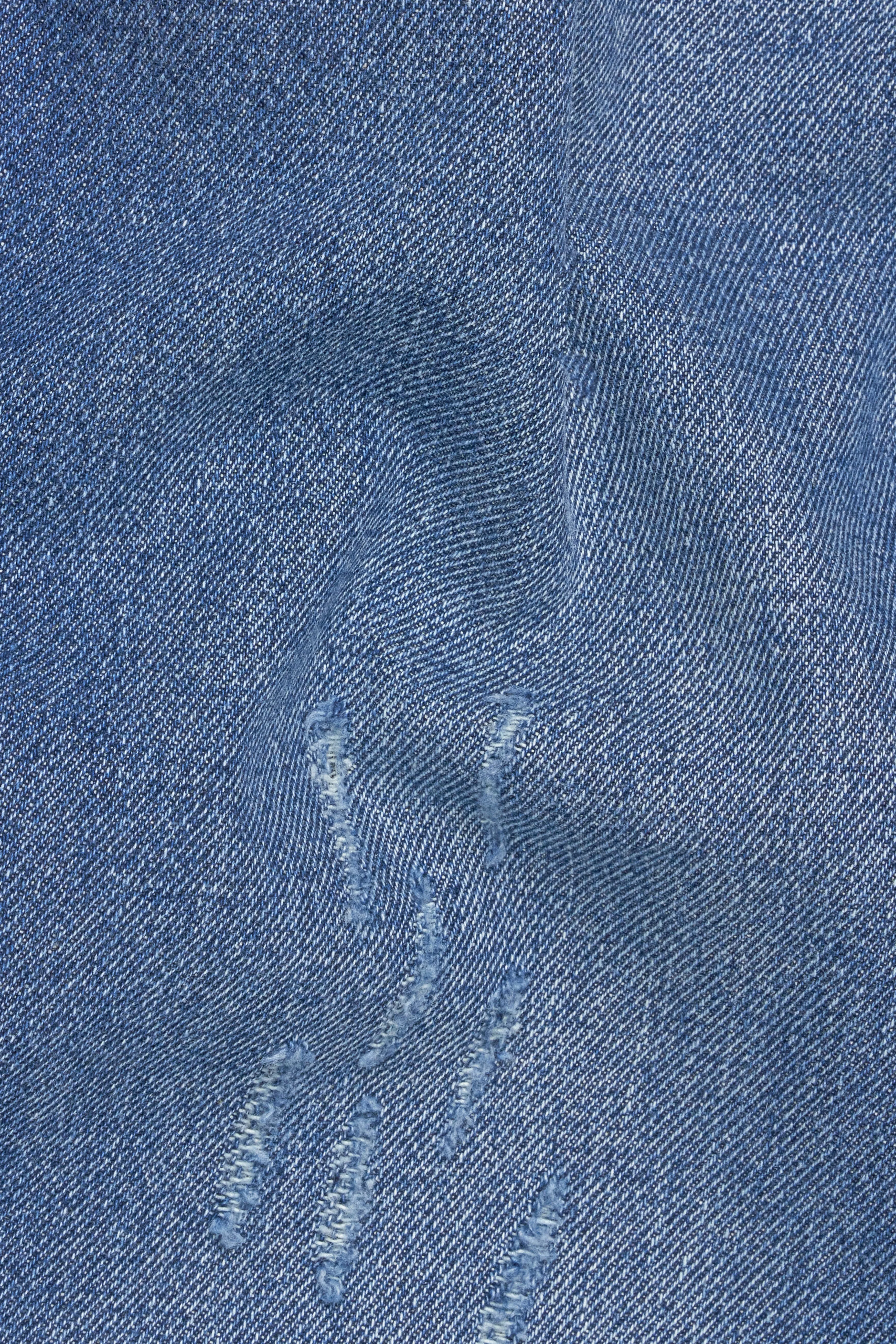 Bayoux Blue Mildly Distressed Whiskering Wash Denim