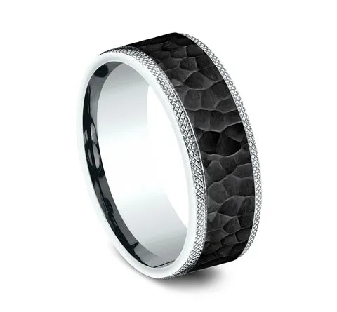 Benchmark 14k White Gold and Titanium 8mm Band CF458771BKT14KW10