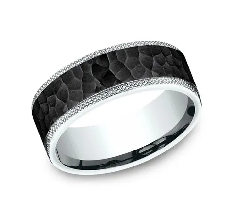 Benchmark 14k White Gold and Titanium 8mm Band CF458771BKT14KW10