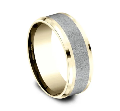 Benchmark 14k Yellow Gold and Tantalum 8mm Band CF448070GTA14KY10