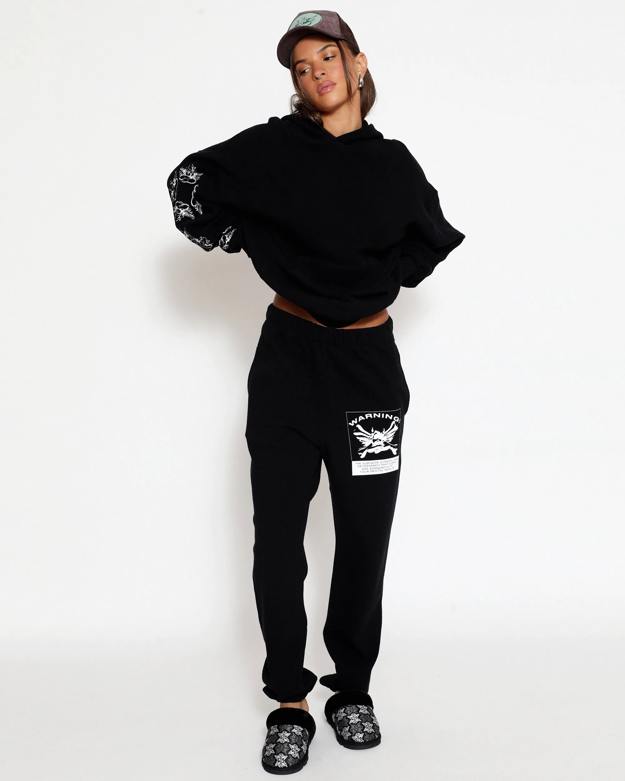 Black Up In Smoke Mac Slim Sweatpants