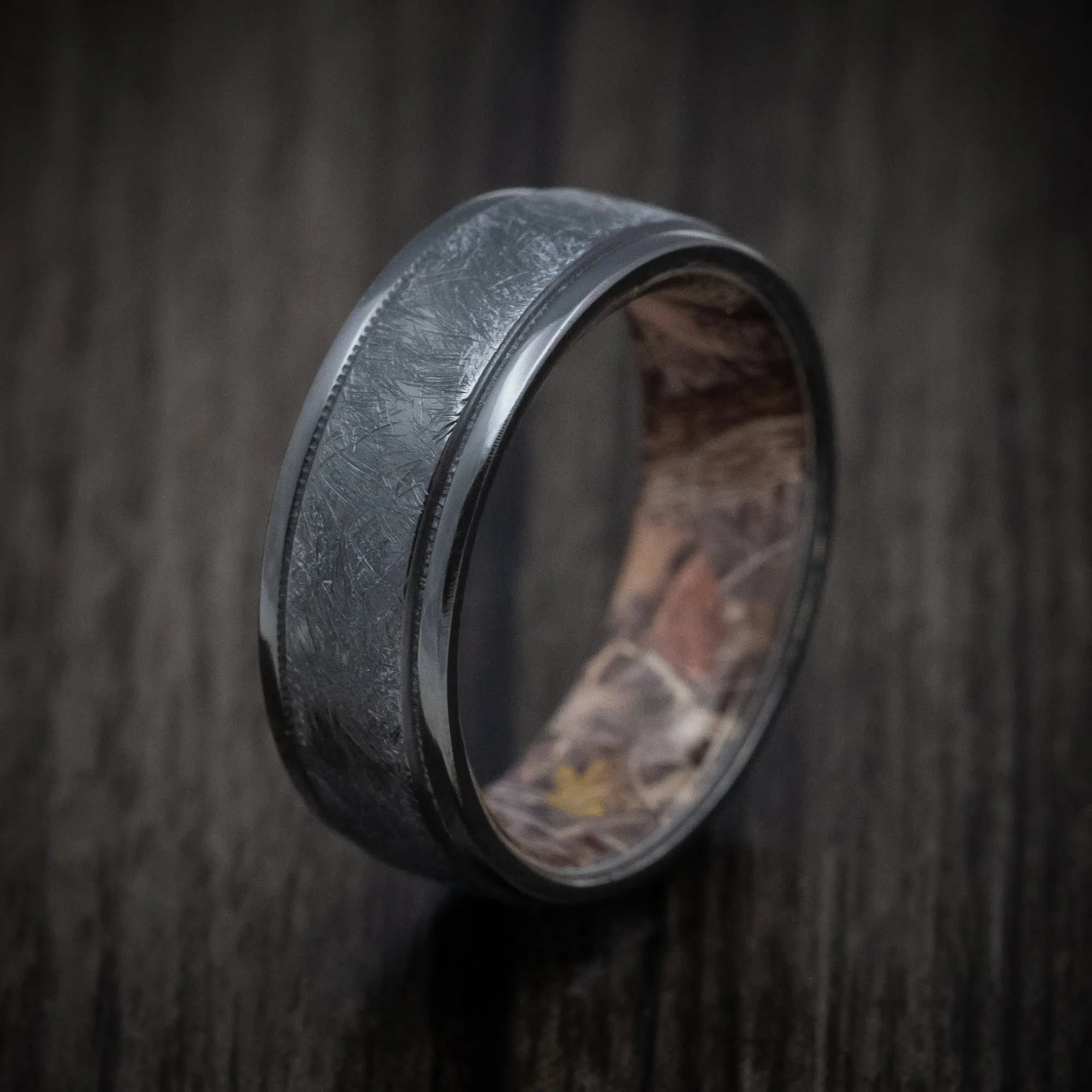 Black Zirconium and King's Camo Men's Ring Custom Made Band