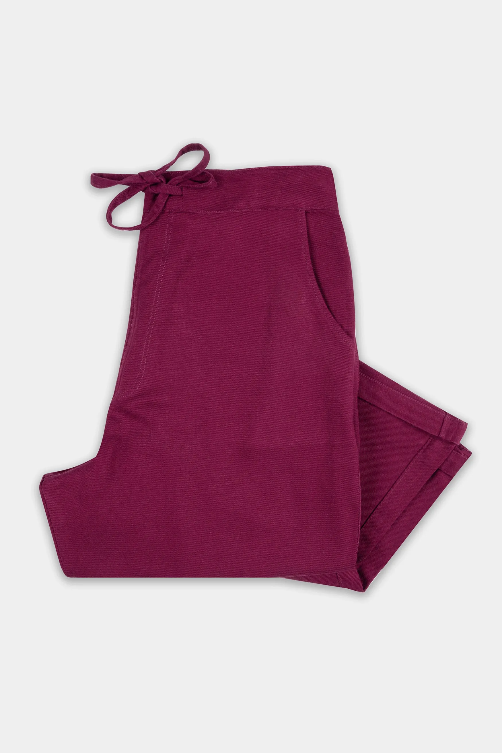 Bordeaux Maroon Ankle Length Premium Cotton Palazzo