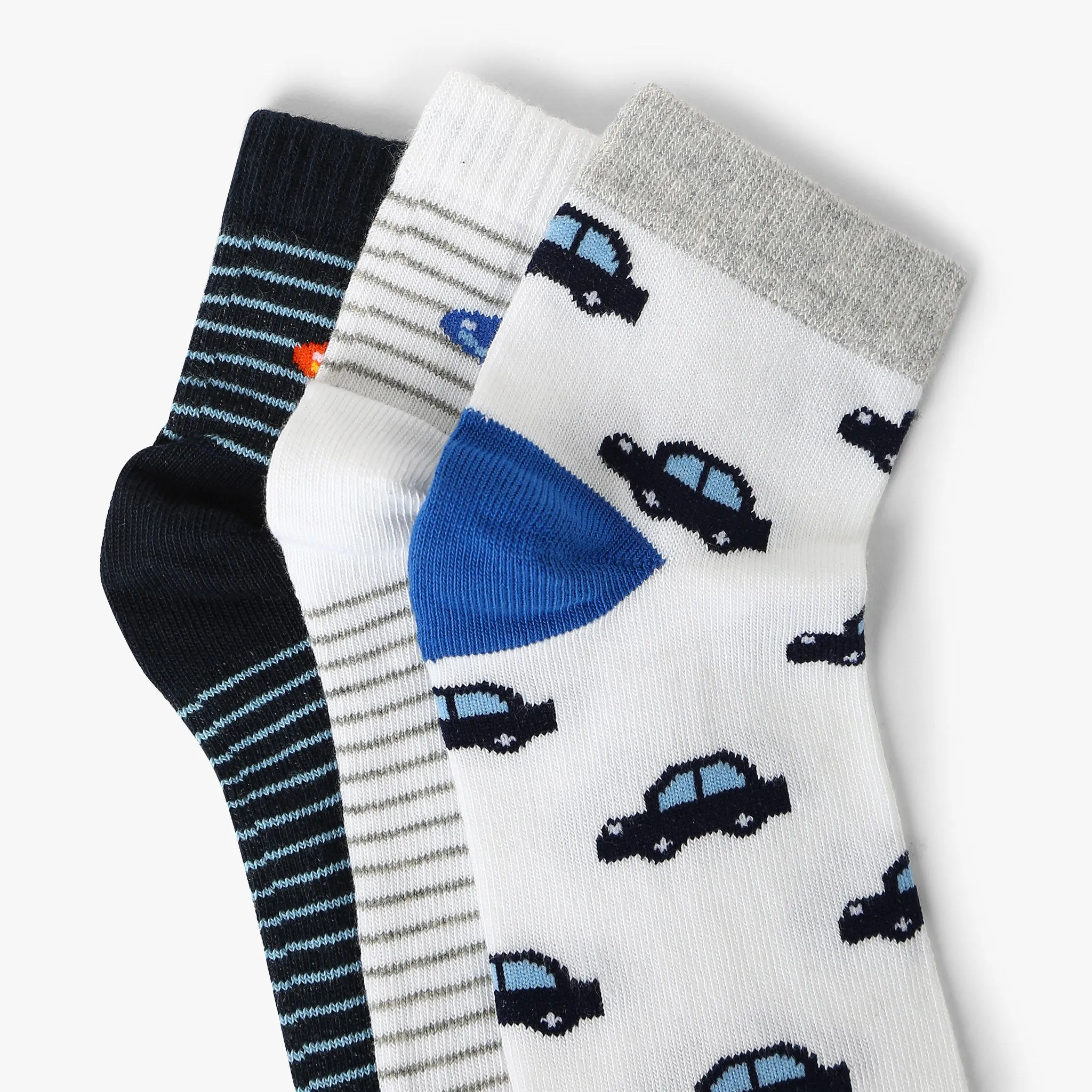 Boys Cotton Blend Ankle Length Socks (Pack of 3)