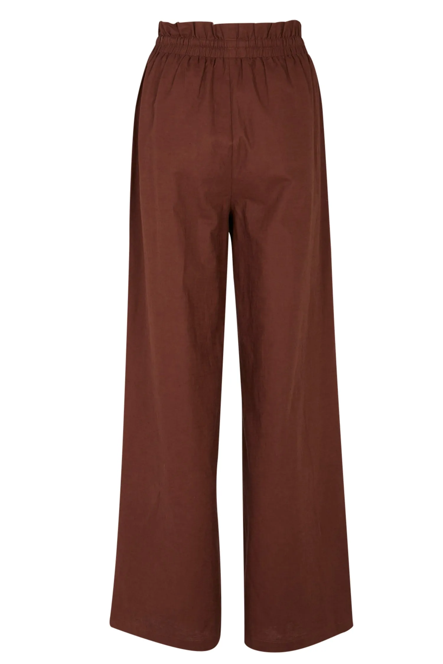 Brown Cotton Linen Demi Trouser