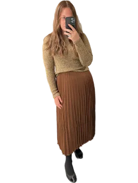 Brown Pleated Jumper