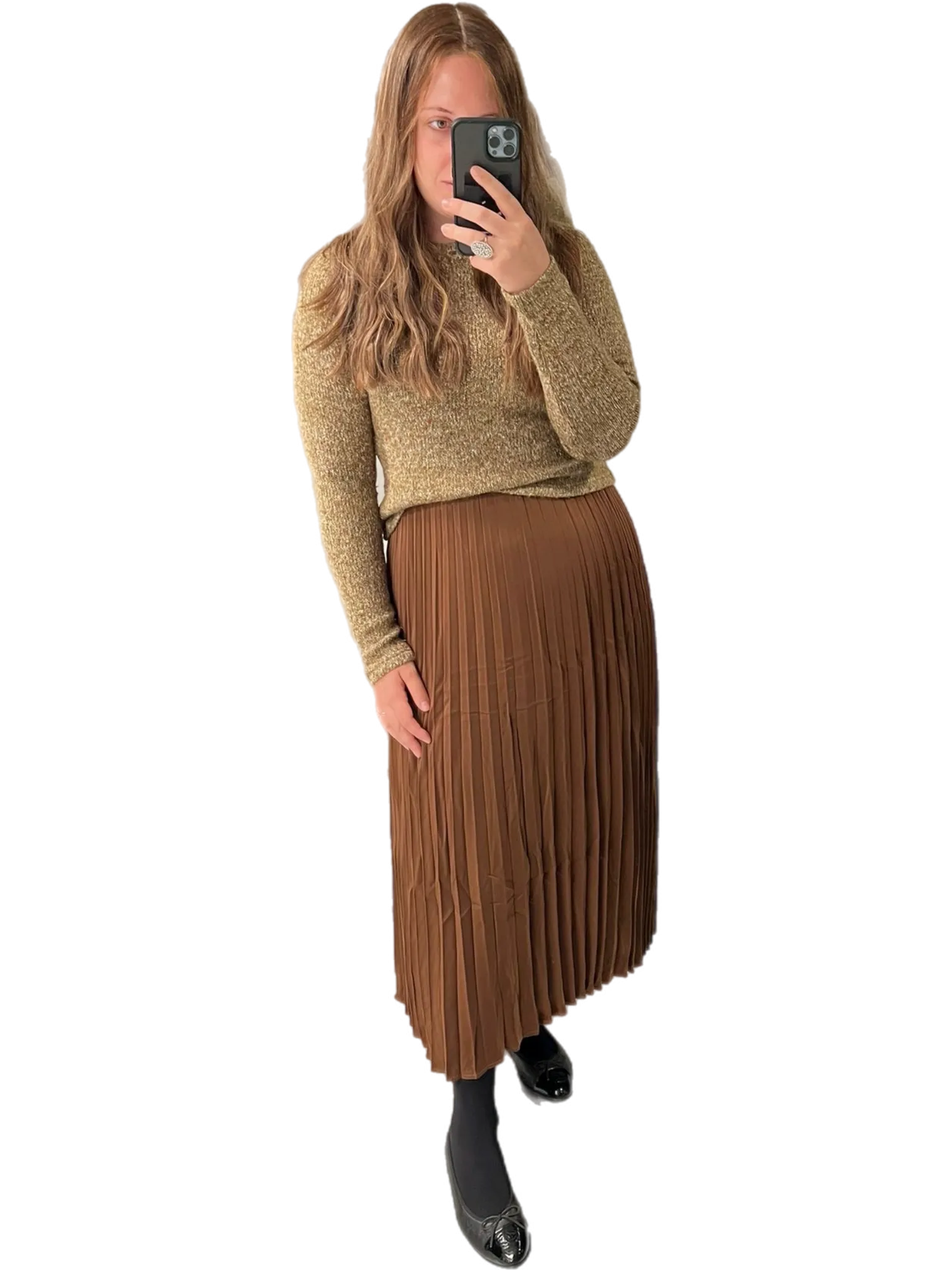 Brown Pleated Jumper