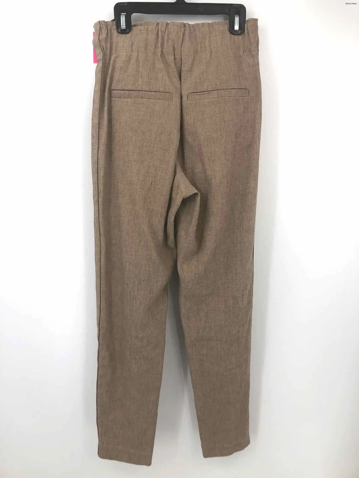 BRUNELLO CUCINELLI Tan Linen Italian Made Pleated Tapered Size SMALL (S) Pants