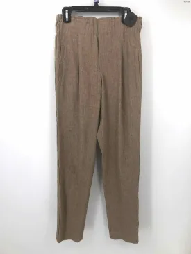 BRUNELLO CUCINELLI Tan Linen Italian Made Pleated Tapered Size SMALL (S) Pants