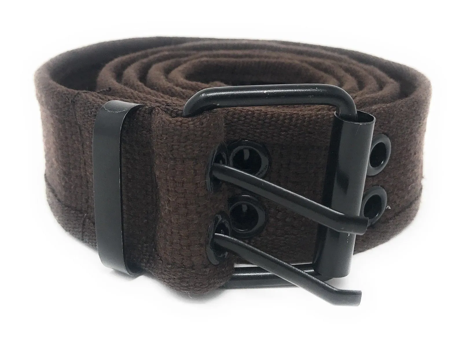 Casaba Canvas Belts Double Row 2 Holes Grommet Fabric Military Mens Women Unisex