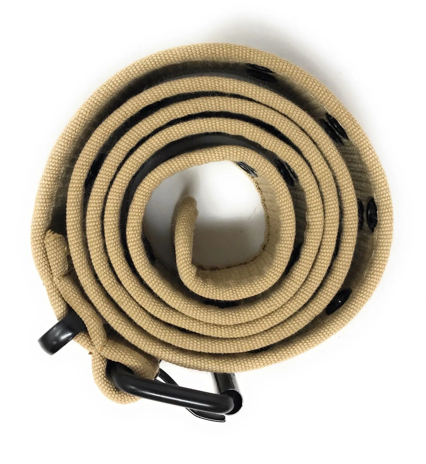 Casaba Canvas Belts Double Row 2 Holes Grommet Fabric Military Mens Women Unisex