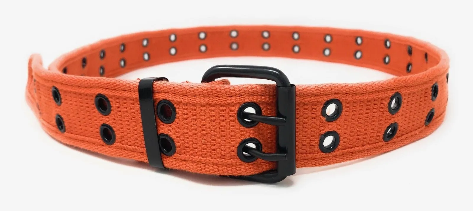 Casaba Canvas Belts Double Row 2 Holes Grommet Fabric Military Mens Women Unisex