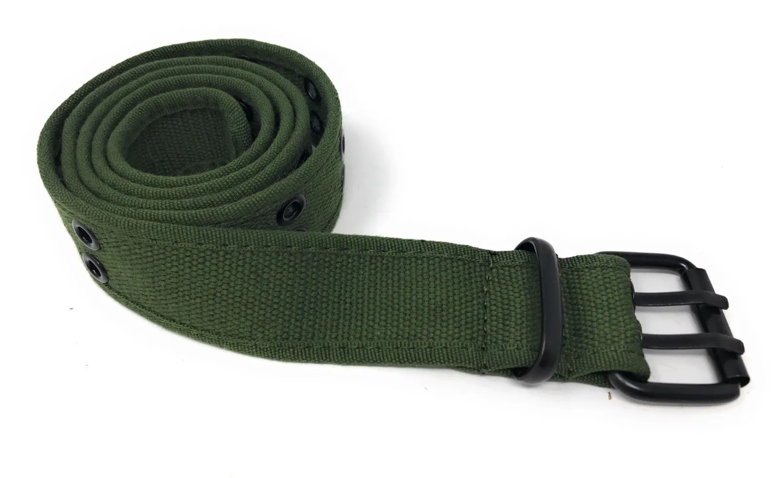 Casaba Canvas Belts Double Row 2 Holes Grommet Fabric Military Mens Women Unisex