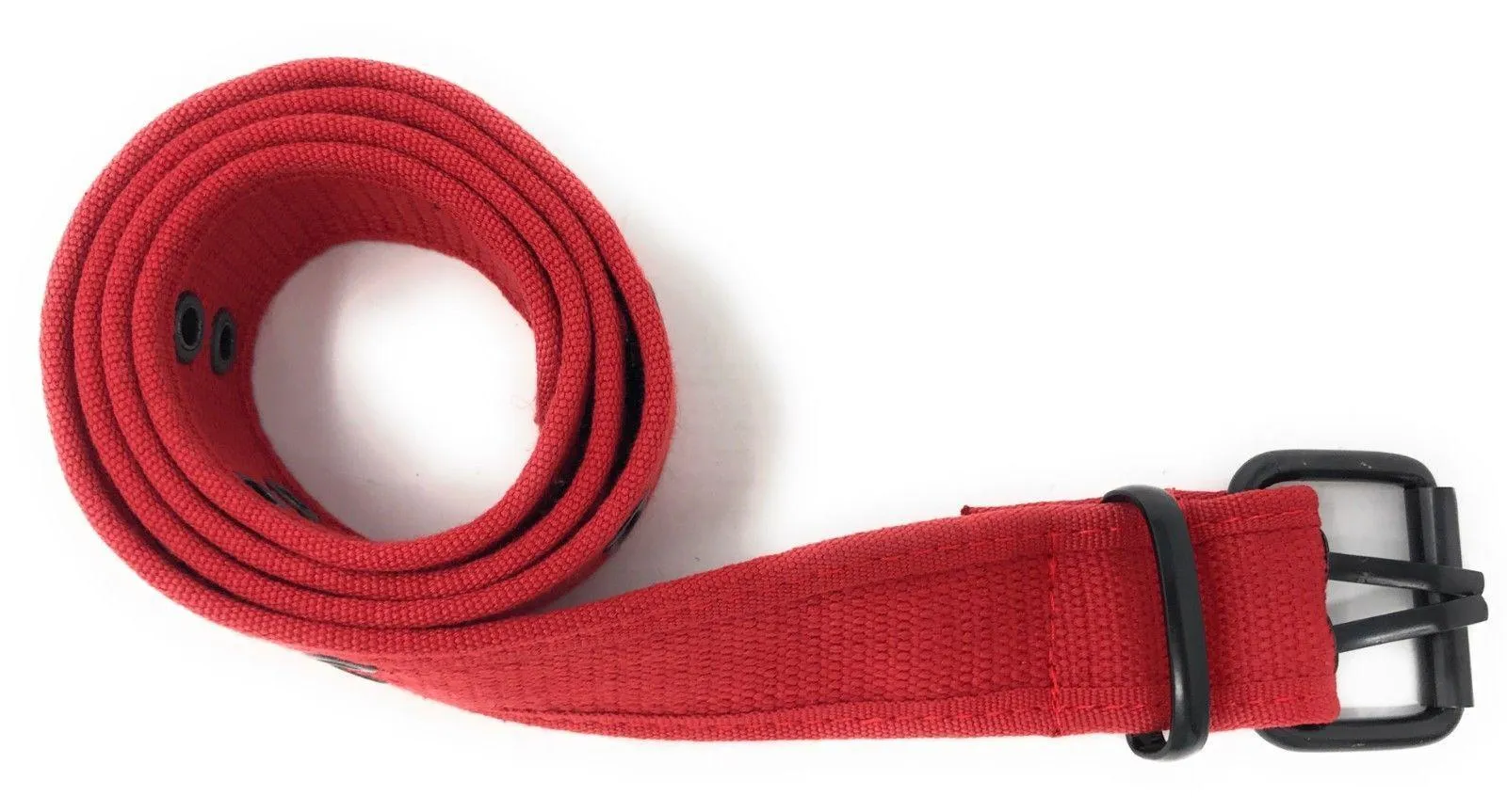 Casaba Canvas Belts Double Row 2 Holes Grommet Fabric Military Mens Women Unisex