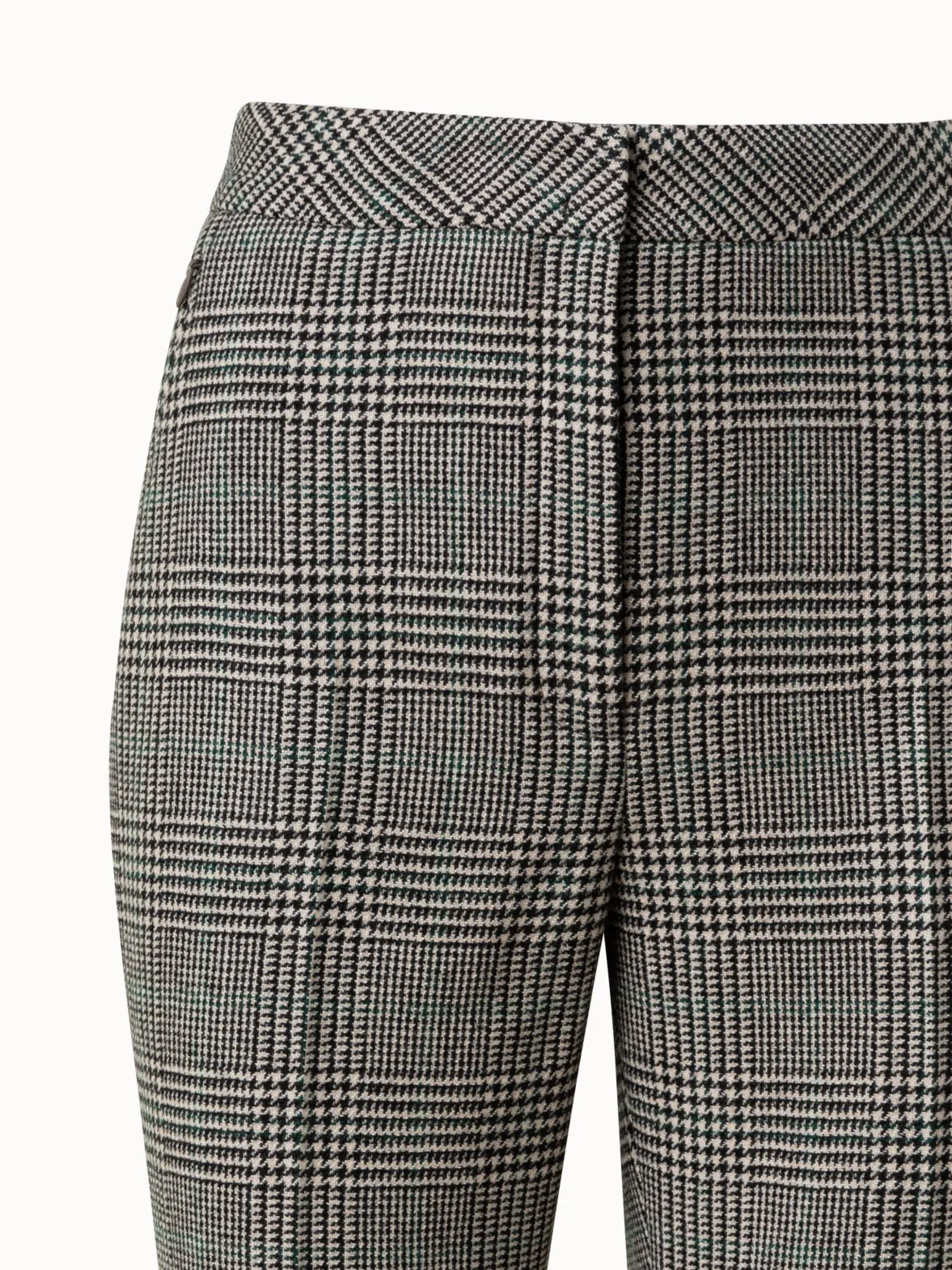 Cashmere Bootcut Pants with Prince of Wales Check