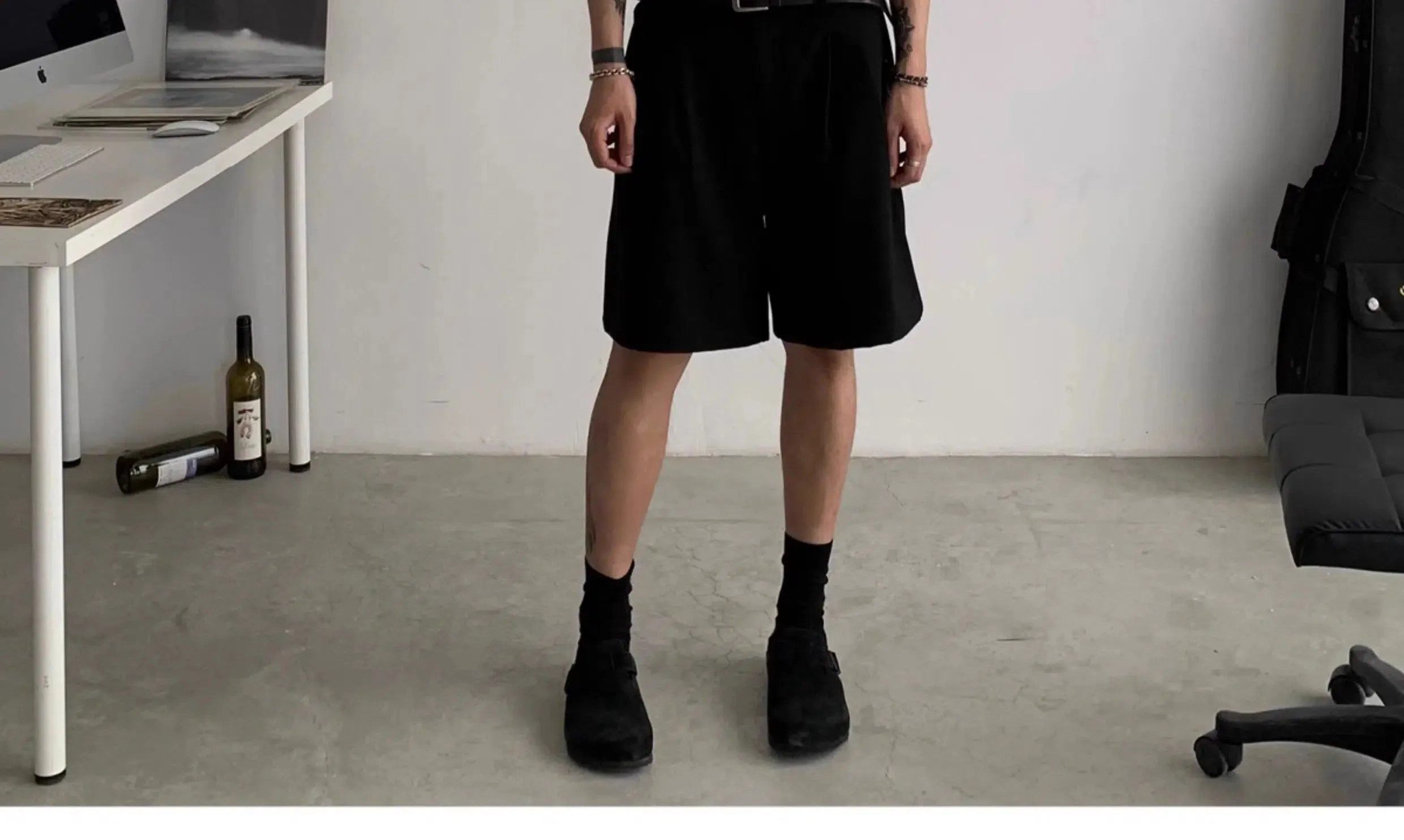 Casual Double Pleated Shorts