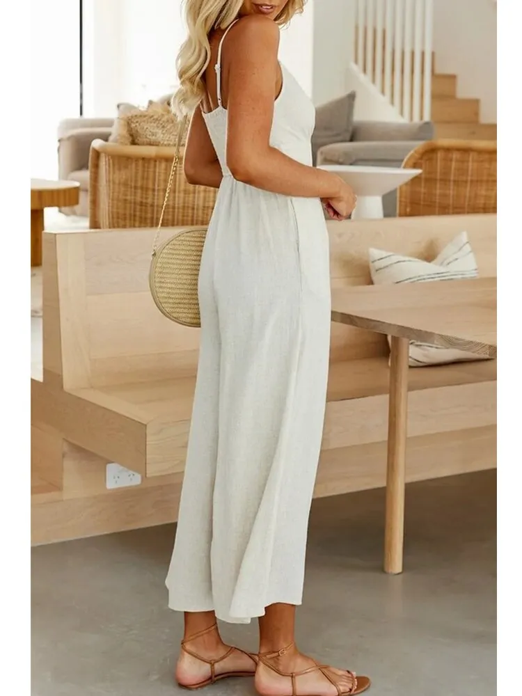 Casual Hollow Out Wide Leg Jumpsuit