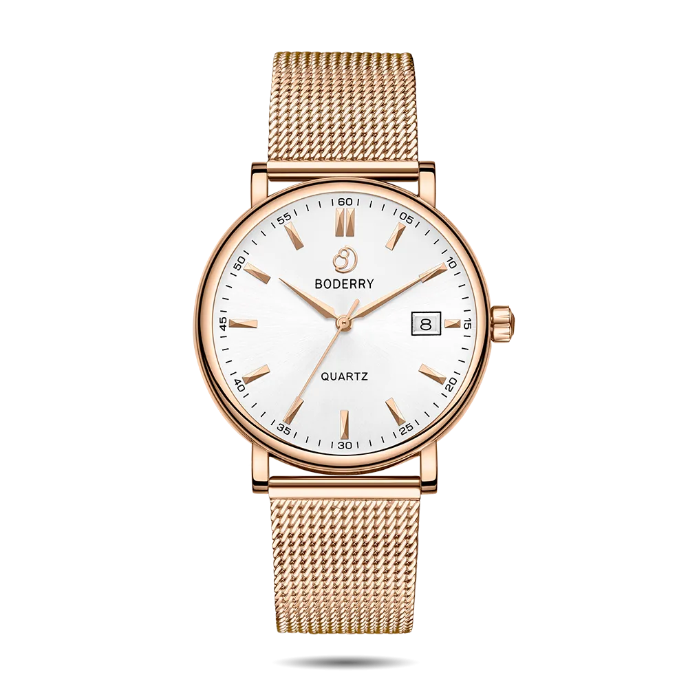 CLASSIC 40MM - Swiss Quartz Movement Watch |  Gold Case & Mesh Strap