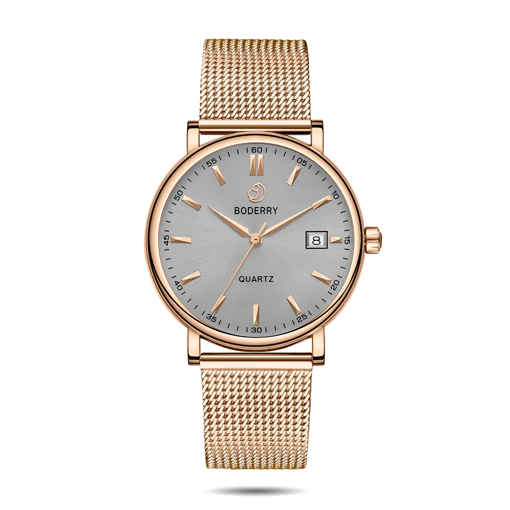 CLASSIC 40MM - Swiss Quartz Movement Watch |  Gold Case & Mesh Strap