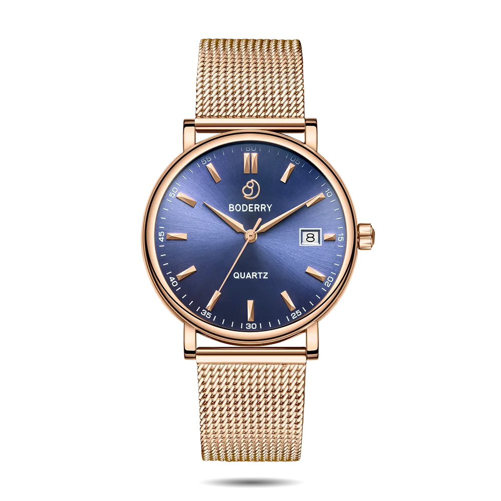 CLASSIC 40MM - Swiss Quartz Movement Watch |  Gold Case & Mesh Strap