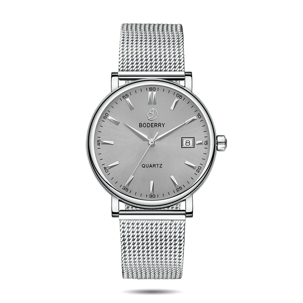 CLASSIC 40MM - Swiss Quartz Movement Watch | Silver Case & Mesh Strap