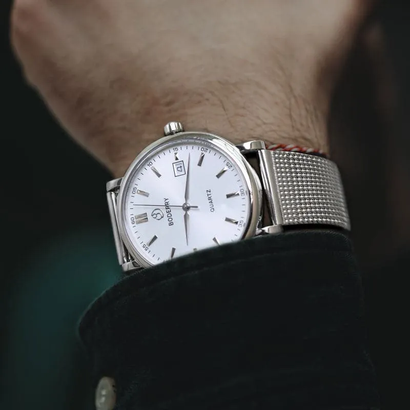 CLASSIC 40MM - Swiss Quartz Movement Watch | Silver Case & Mesh Strap