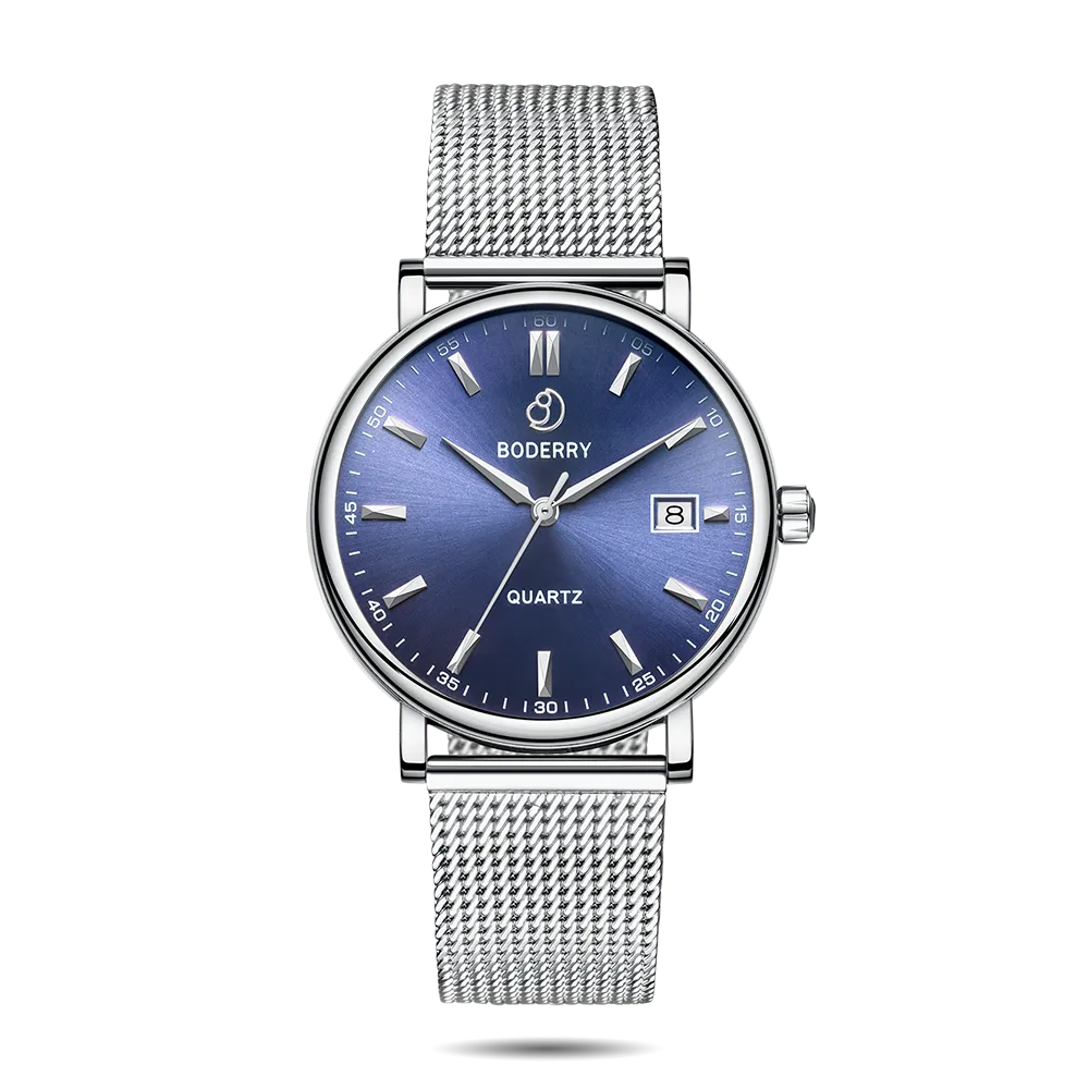 CLASSIC 40MM - Swiss Quartz Movement Watch | Silver Case & Mesh Strap