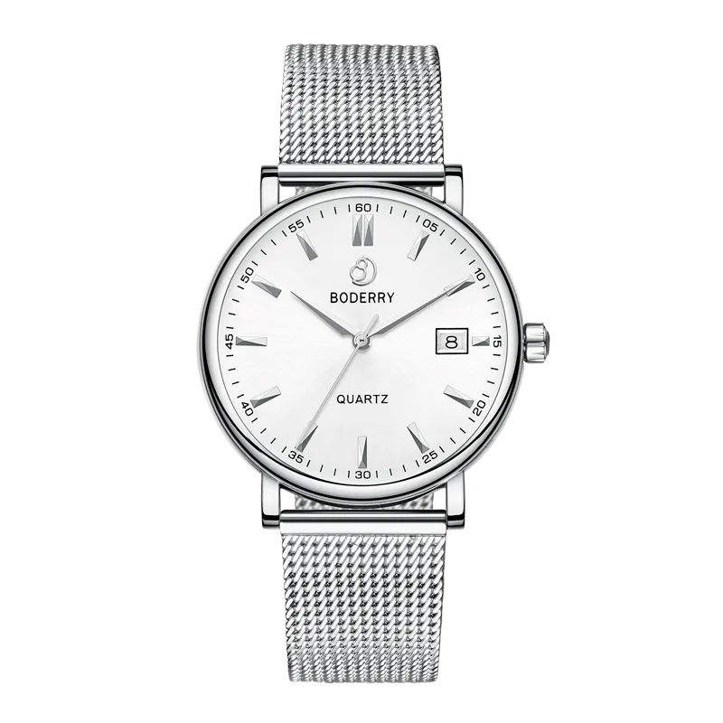 CLASSIC 40MM - Swiss Quartz Movement Watch | Silver Case & Mesh Strap