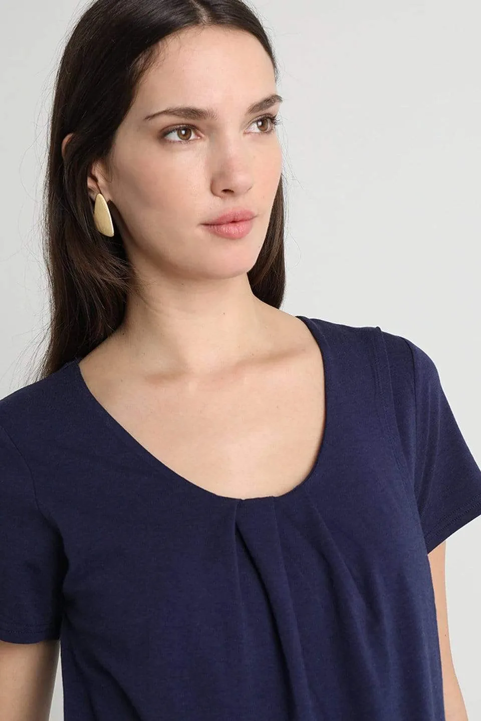 Cloria Overlap Nursing Top Navy