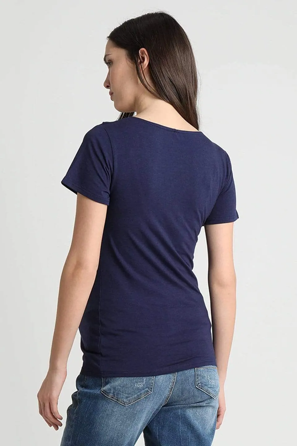 Cloria Overlap Nursing Top Navy