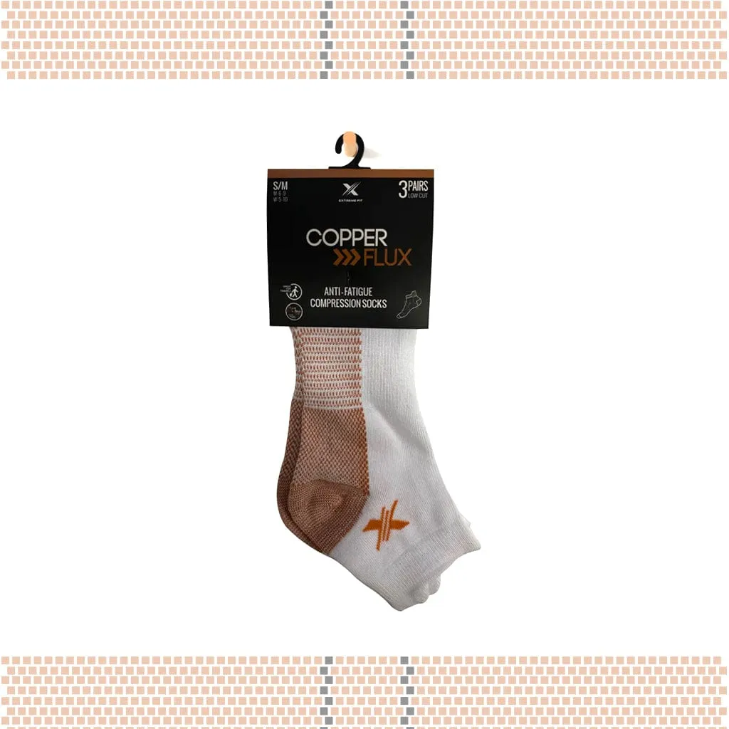 Copper-Infused Compression Socks - White Low Cut (3-Pairs)