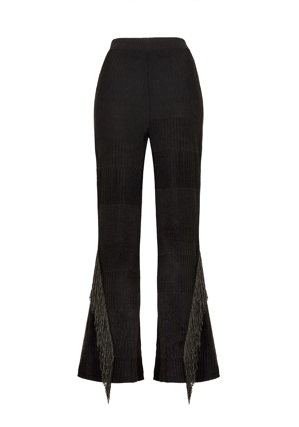 COYOTE FRINGED JERSEY FLARES