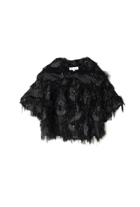 Cropped Car Coat - Black Eyelash