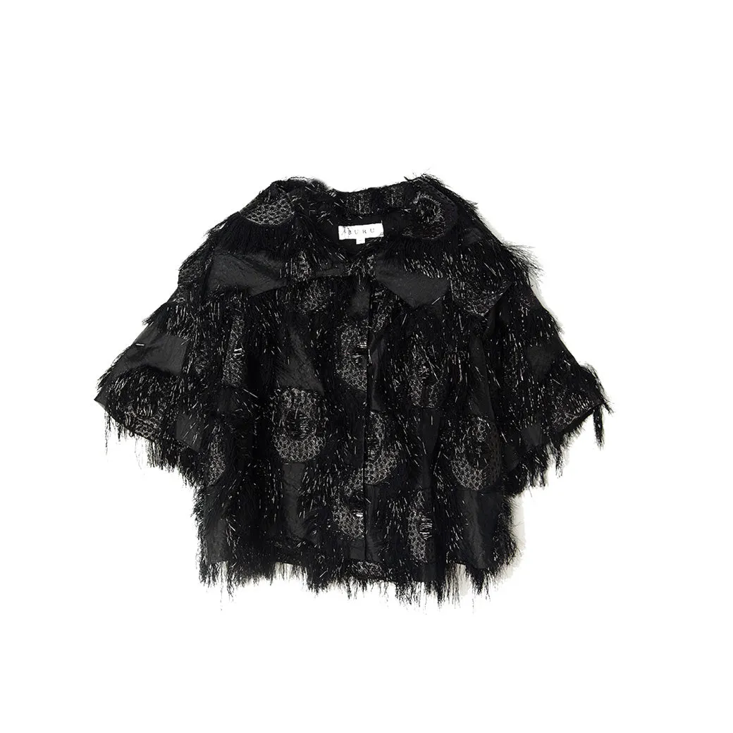 Cropped Car Coat - Black Eyelash