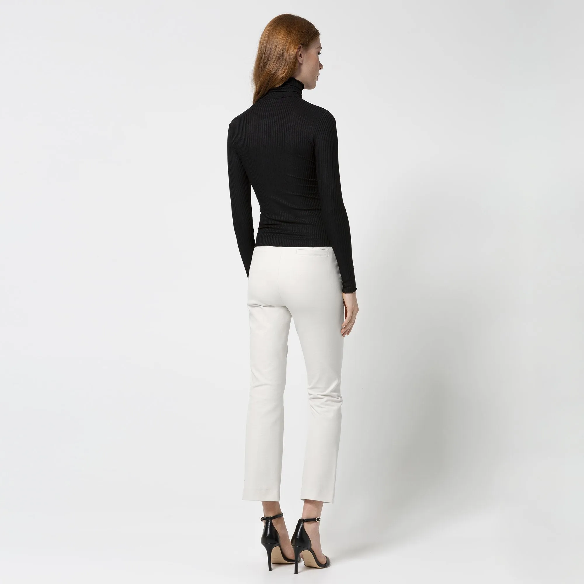 CROPPED COTTON PANTS IN WHITE