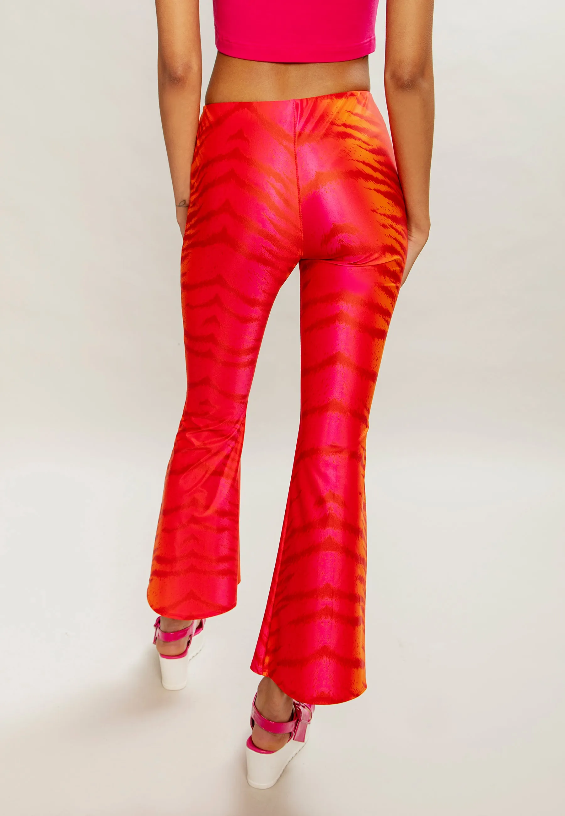 Dalika Flared Trousers Pink Orange Tigris