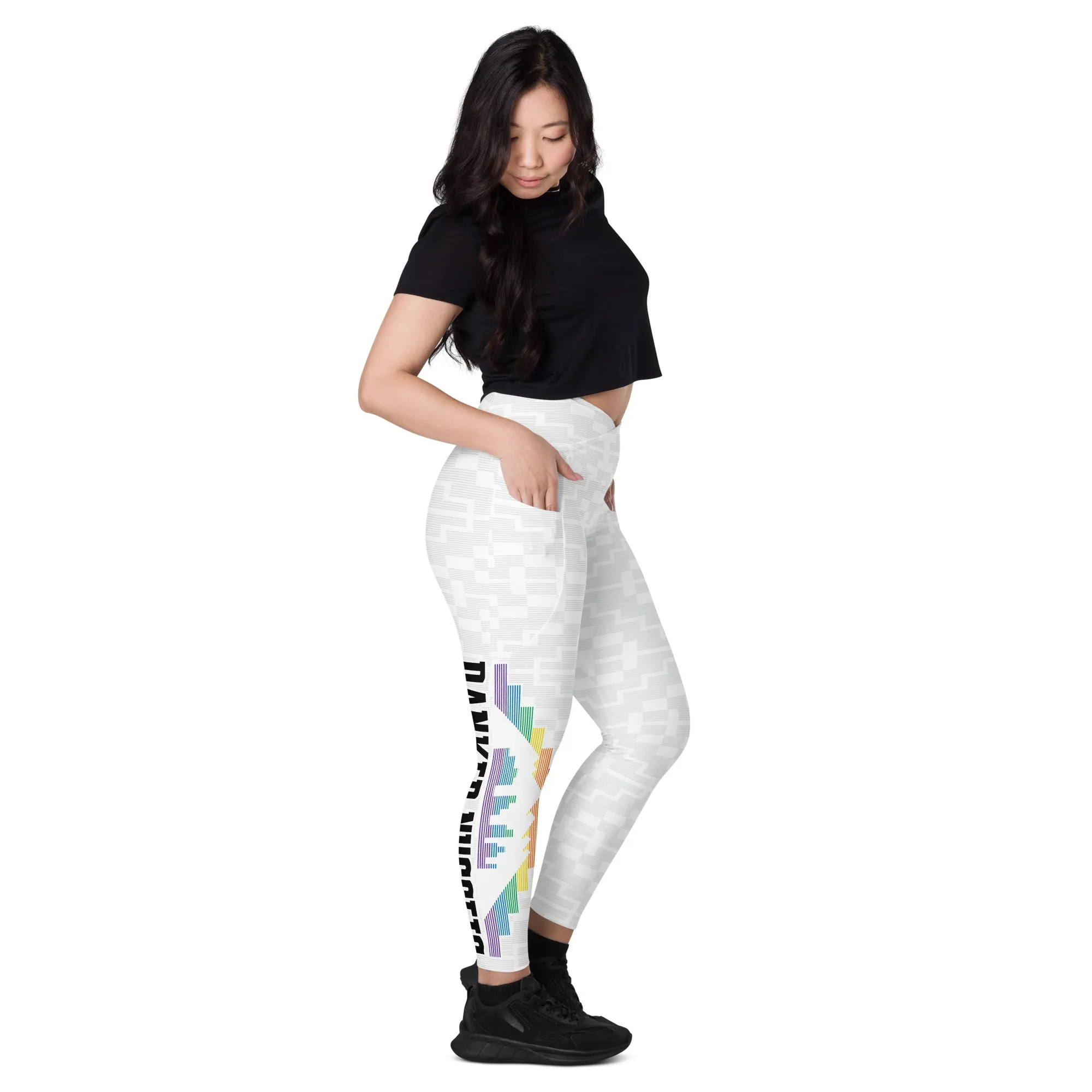 Danker Nuggets Pyramid White Womens Crossover Yoga Pants