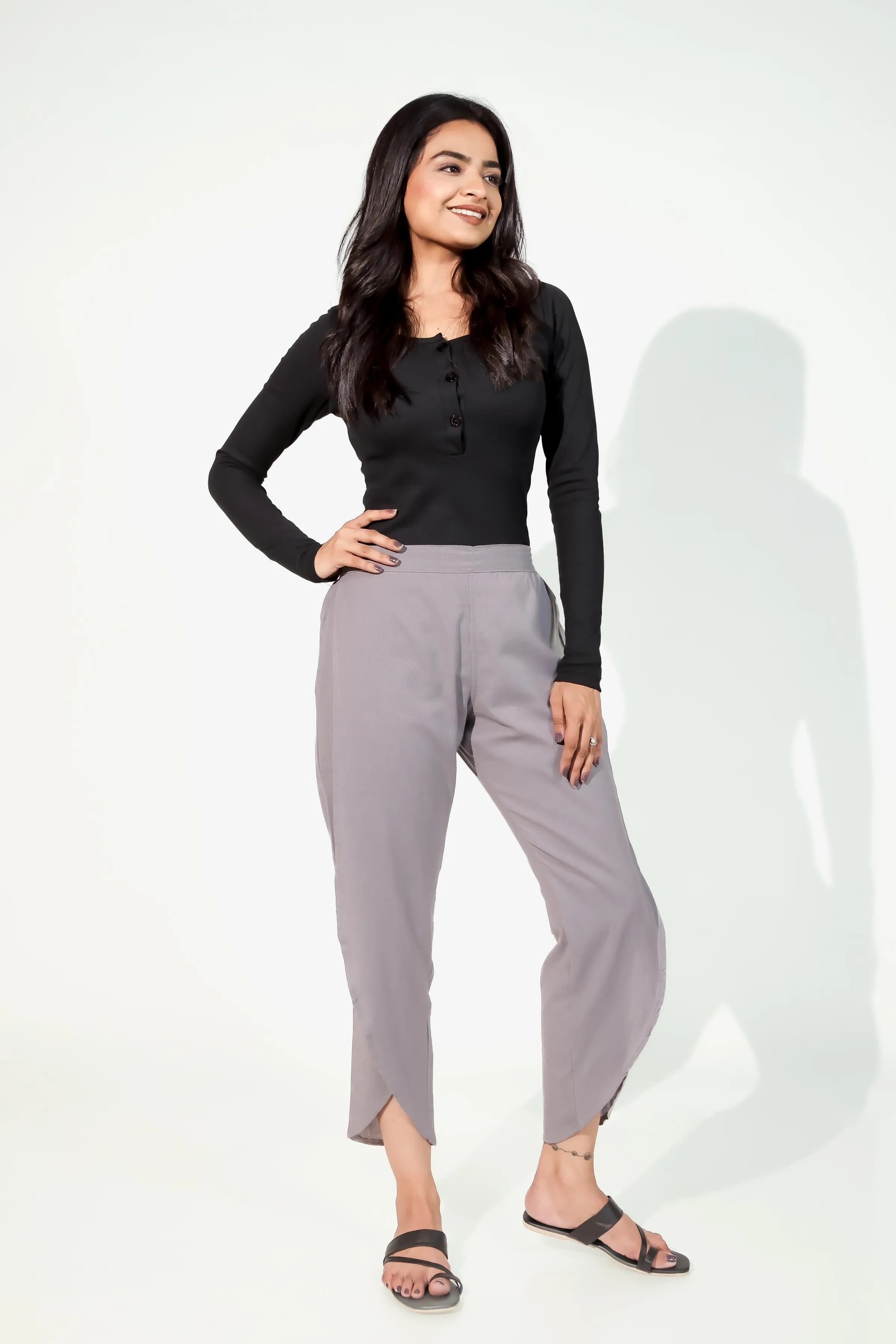 Dark Grey Women's Tulip Trousers