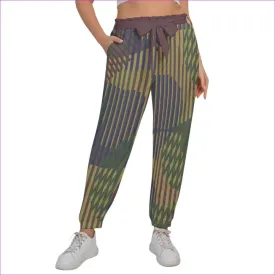 Dark Vivid Weaved Women’s Trousers With Waist Belt(Plus Size)