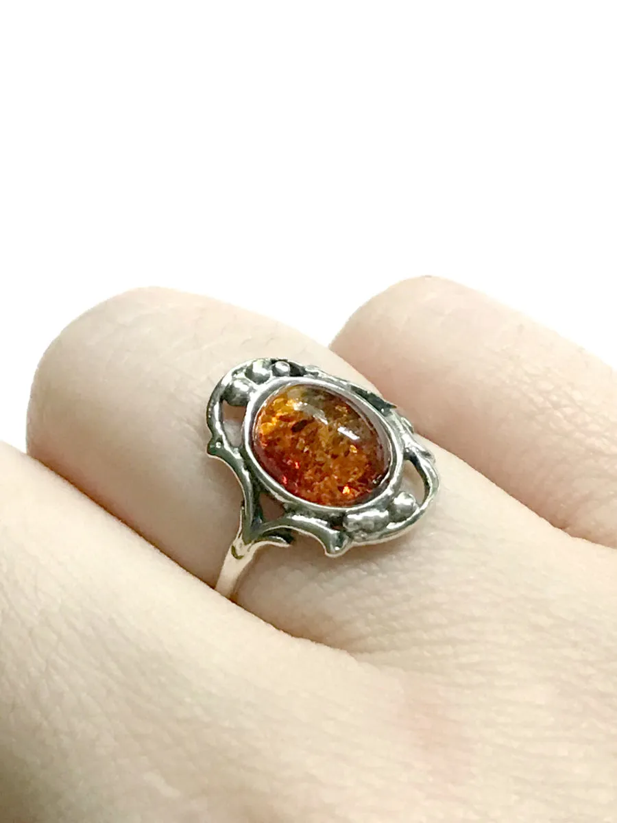 Detailed Amber Ring