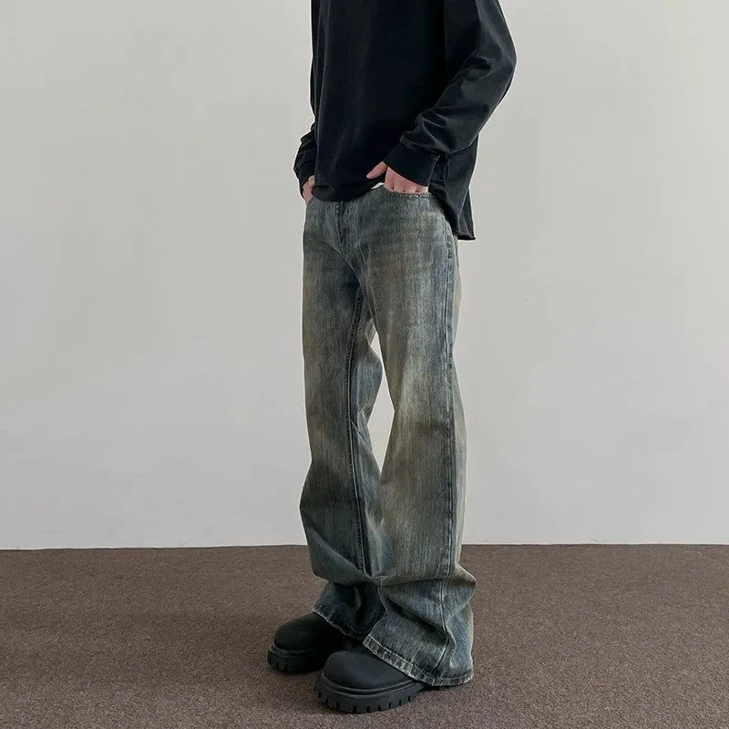 Distresed Mud-Dyed Bootcut Jeans