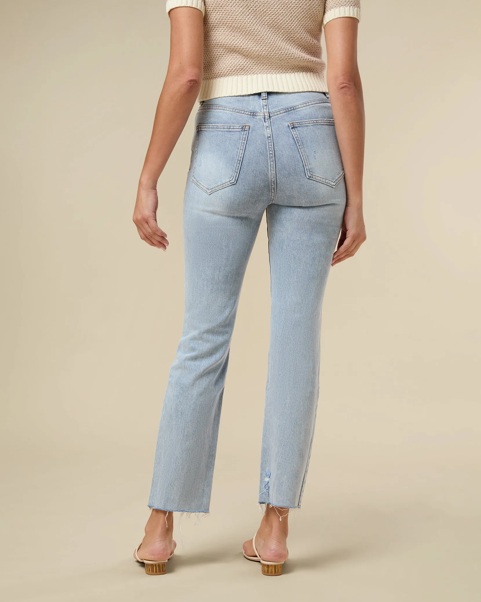 Distressed Straight Leg Jean