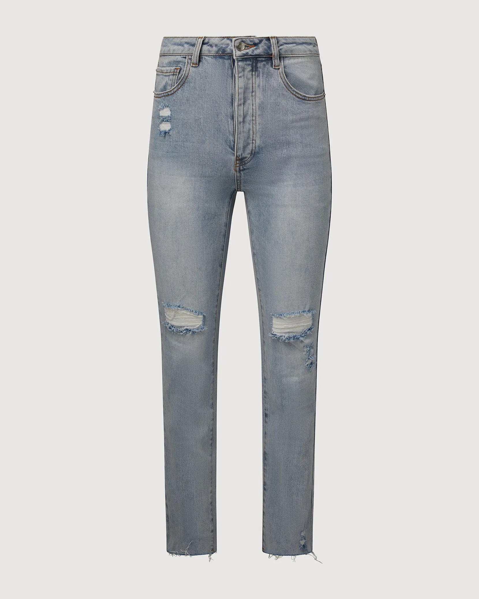 Distressed Straight Leg Jean